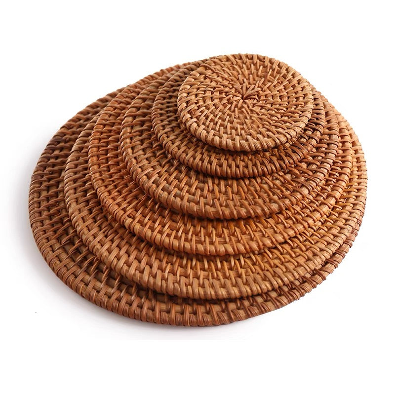 Handwoven Rattan Coasters (8CM) by PROSE Tabletop
