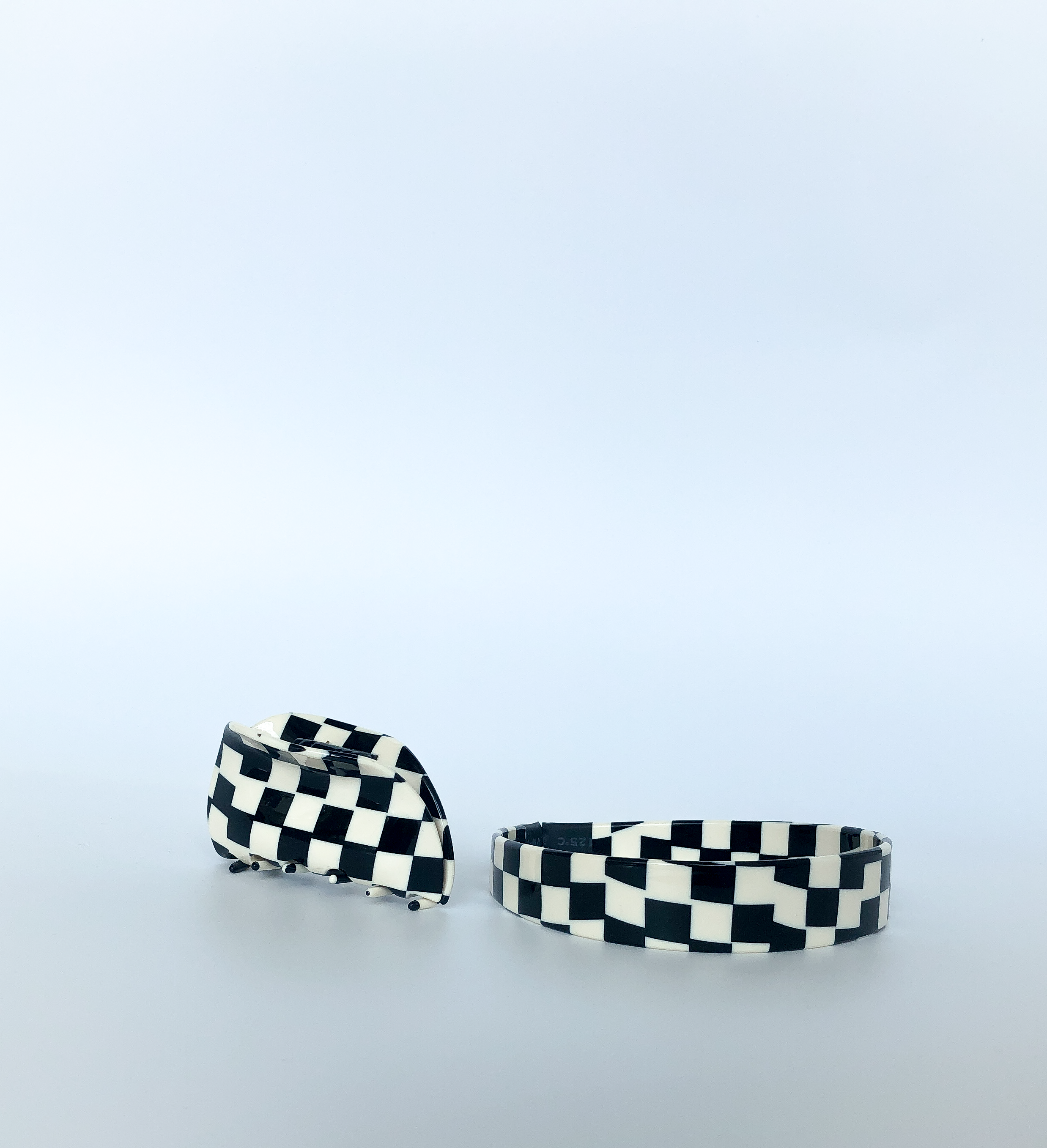 Black Chessboard Hair Claws  by Veronique