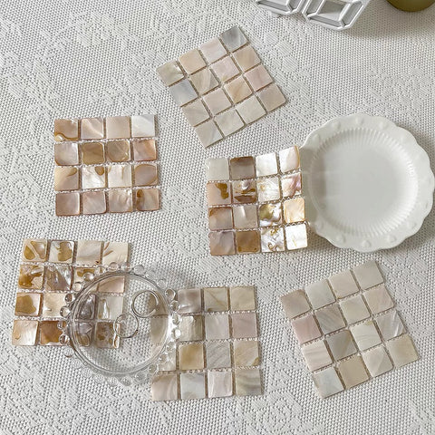 Mother of Pearl Coasters by PROSE Tabletop