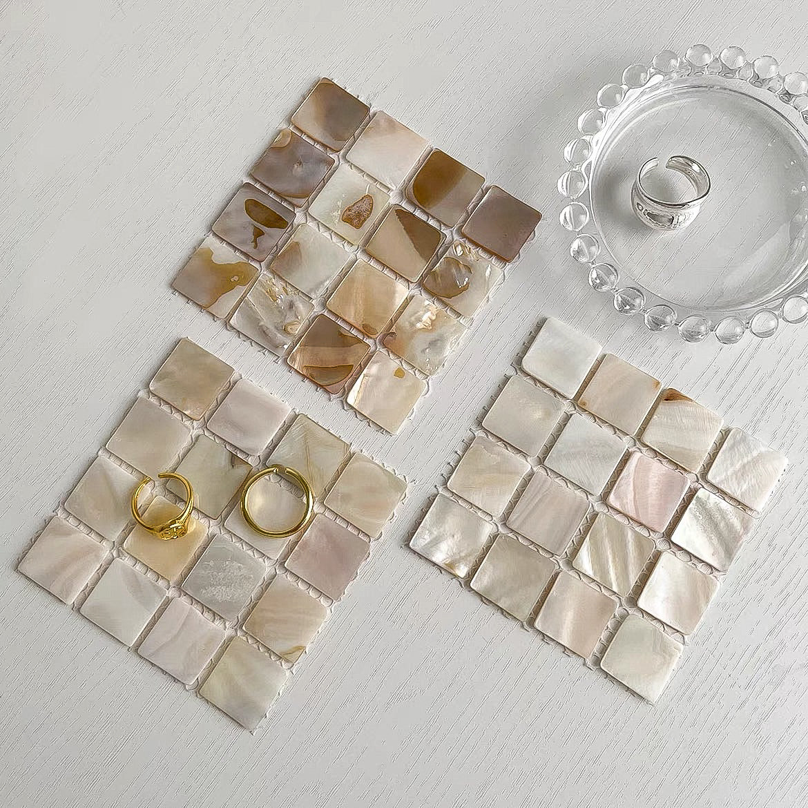 Mother of Pearl Coasters by PROSE Tabletop