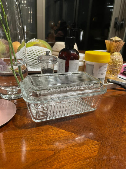 Ripple Glass Butter Dish by PROSE Tabletop