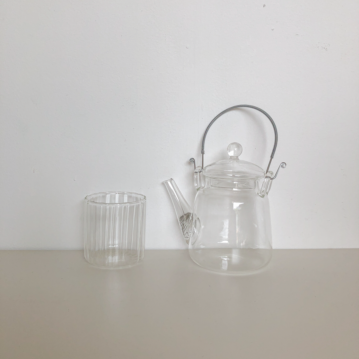 Wire Handle Glass Teapot by PROSE Tabletop