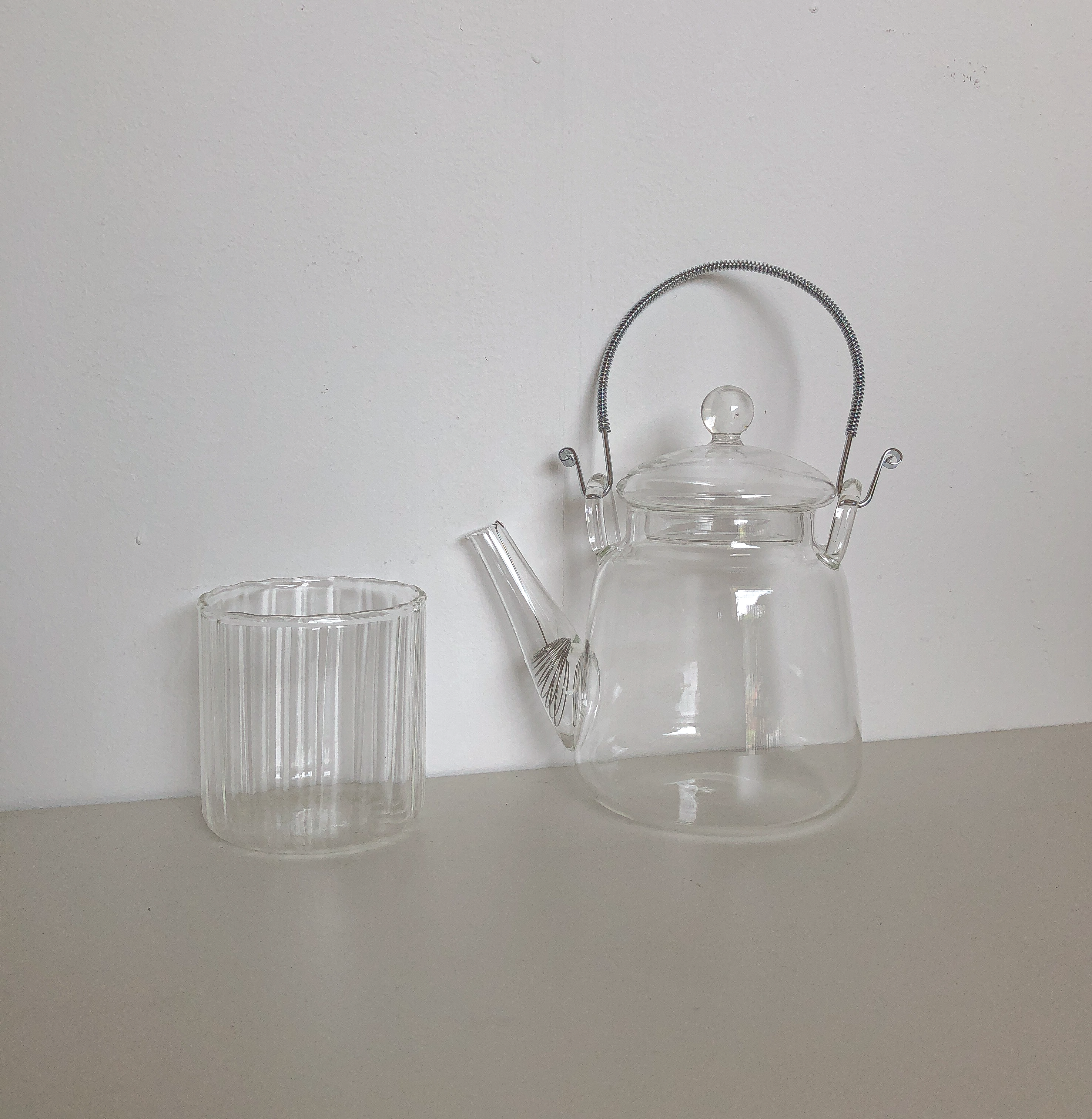 Wire Handle Glass Teapot by PROSE Tabletop