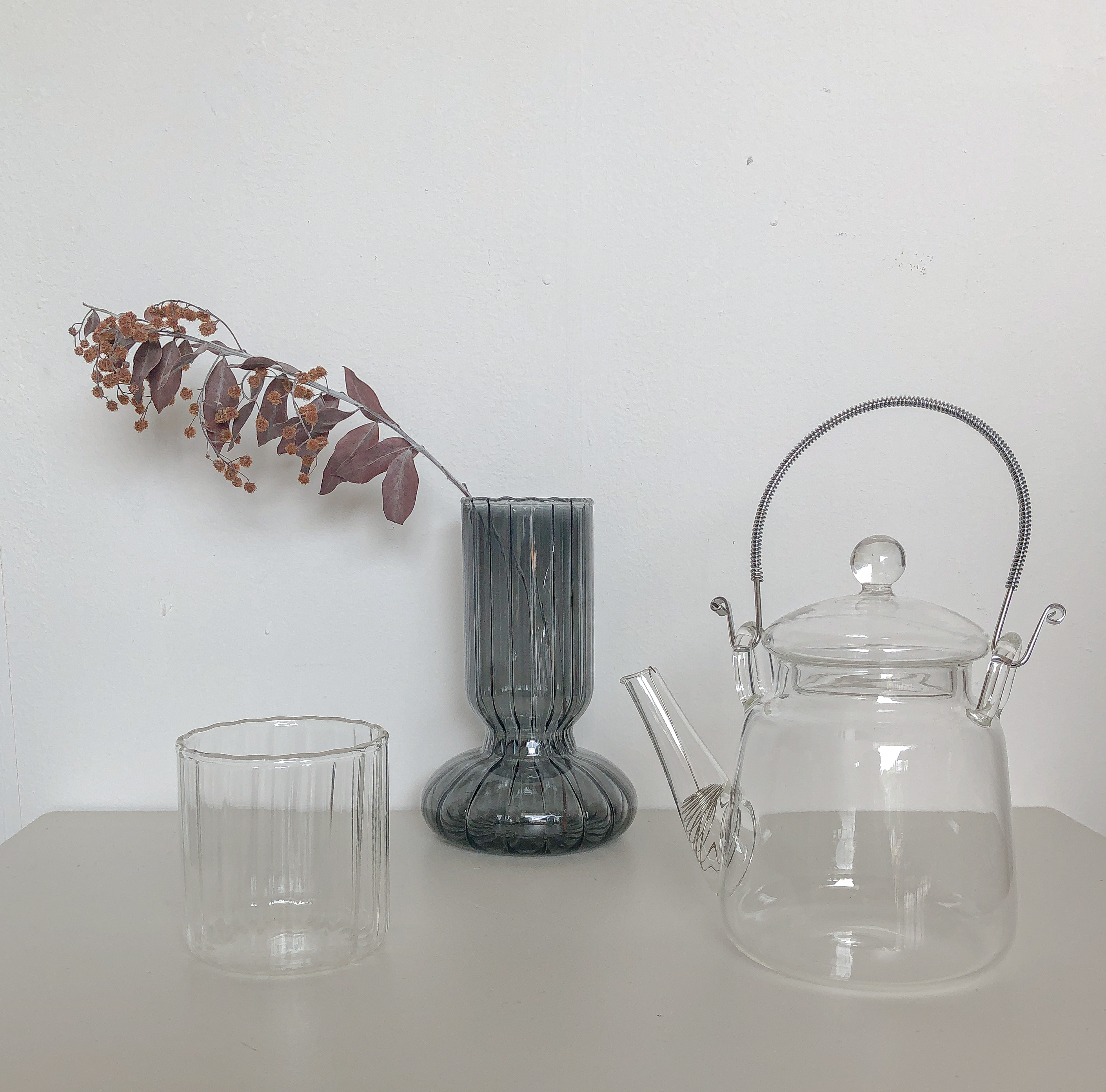 Grey Ripple Vase by PROSE Botanical