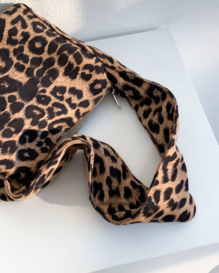 Ruched Leopard Shoulder Bag by Veronique