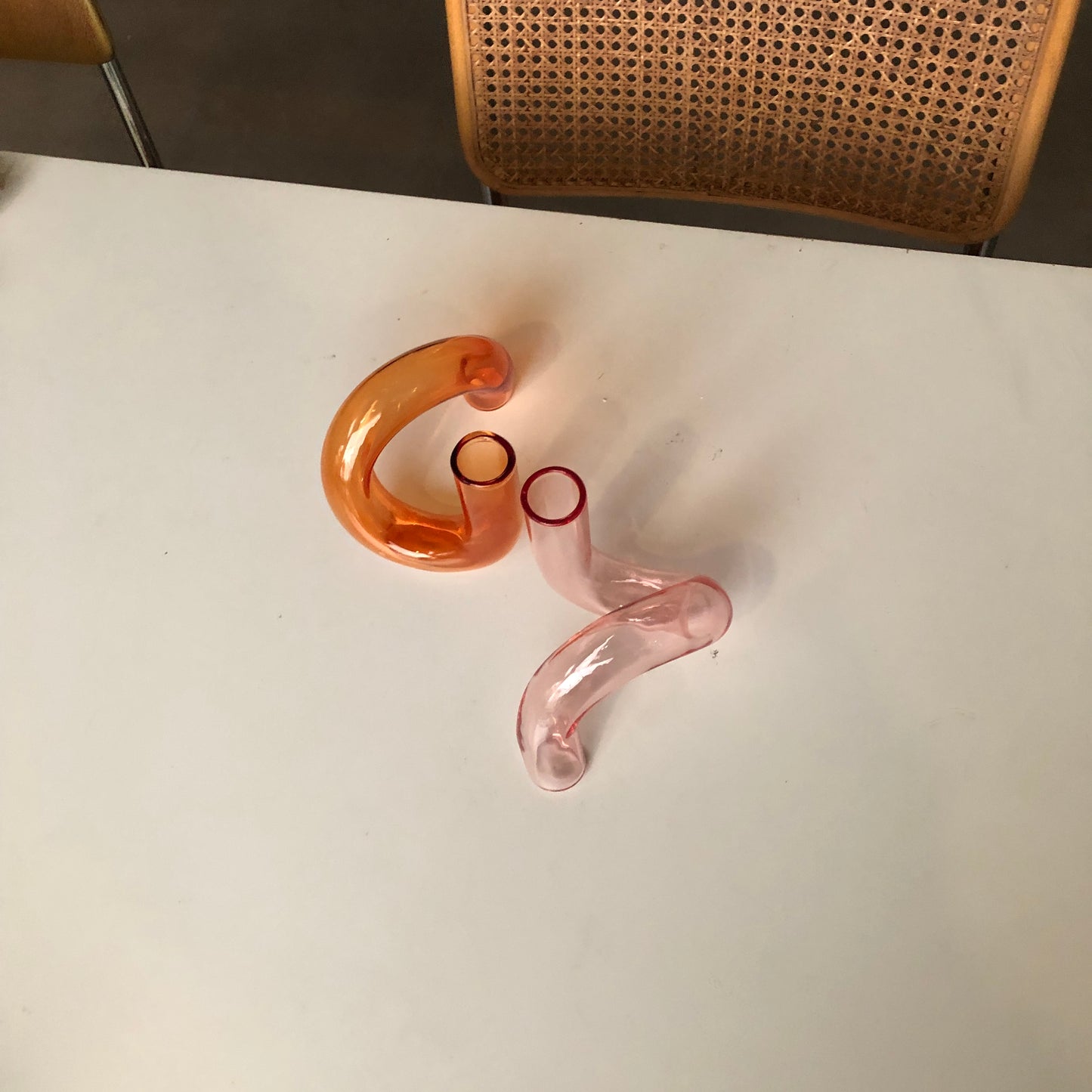 The Squiggle Candle Holder & Vase in Orange by PROSE Décor