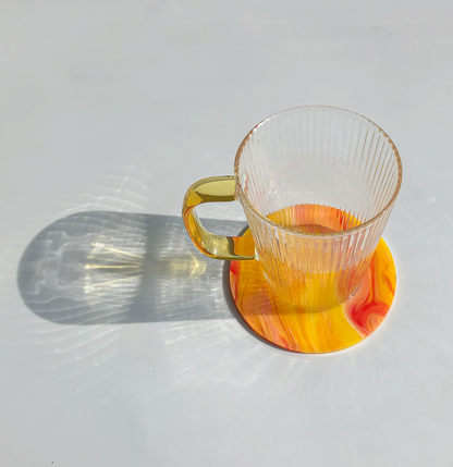 80s Acrylic Coasters in Marigold  (8CM)  by PROSE Tabletop