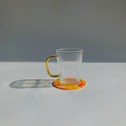 80s Acrylic Coasters in Marigold  (8CM)  by PROSE Tabletop