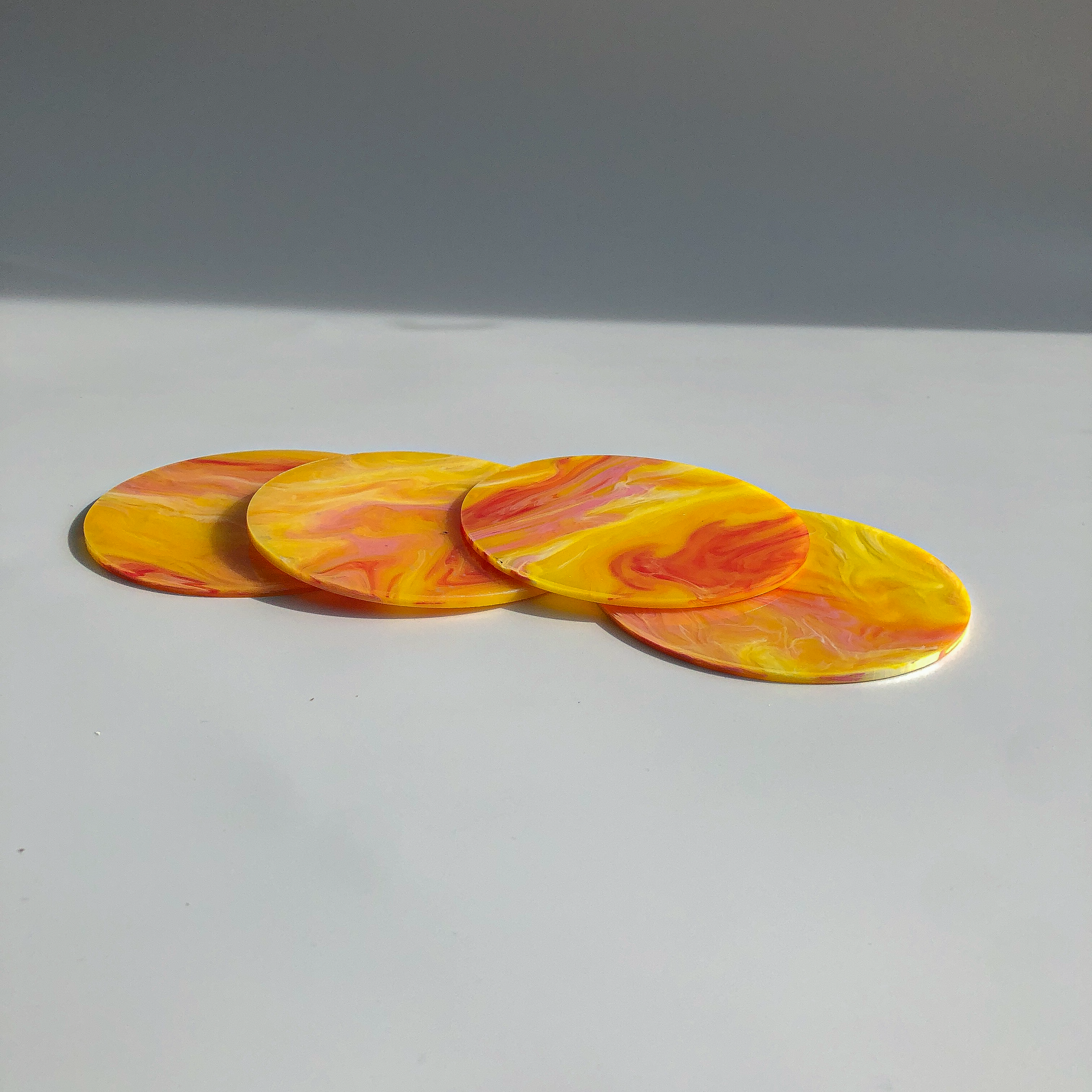 80s Acrylic Coasters in Marigold  (8CM)  by PROSE Tabletop