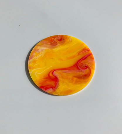 80s Acrylic Coasters in Marigold  (8CM)  by PROSE Tabletop