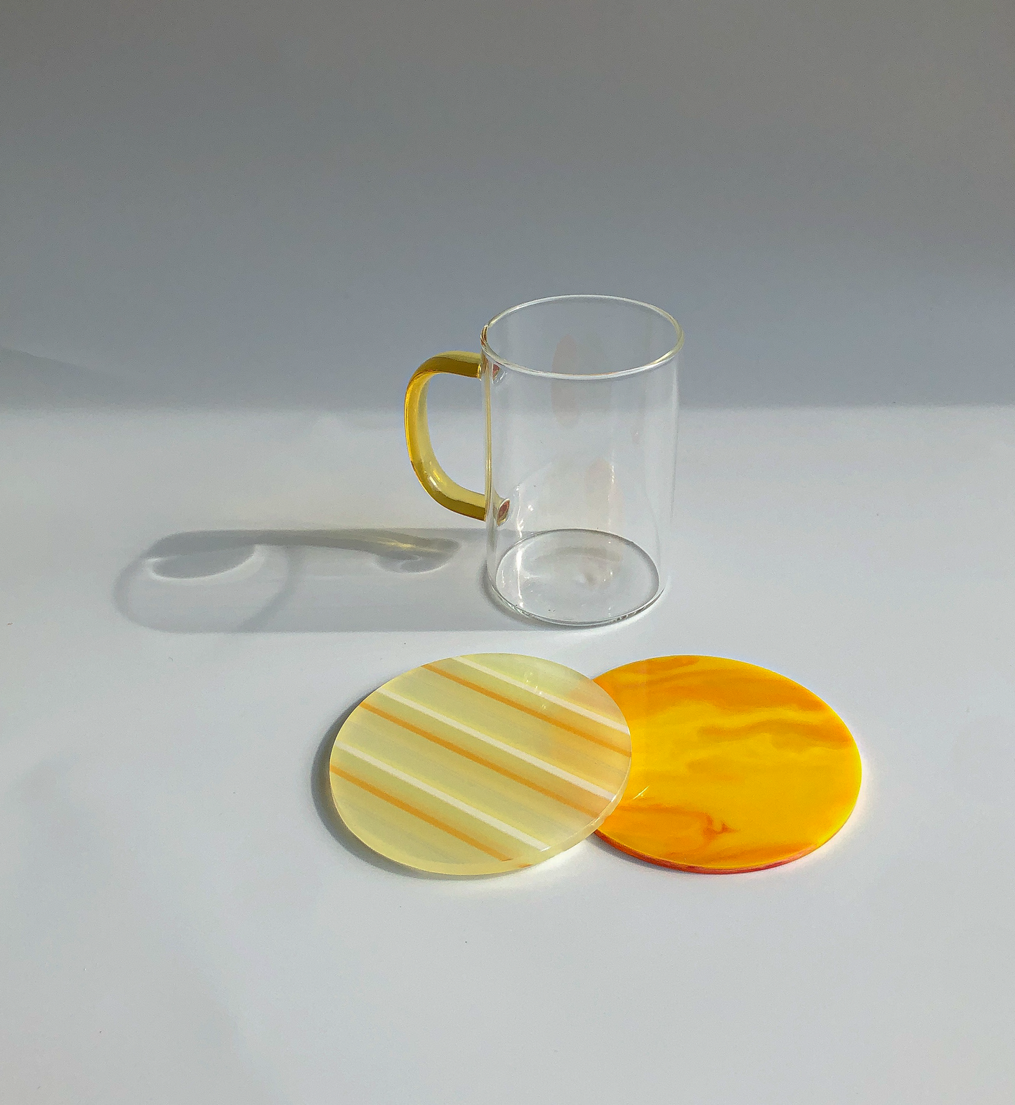 80s Acrylic Coasters in Marigold  (8CM)  by PROSE Tabletop