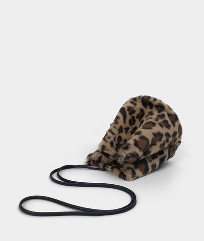 Fuzzy Crossbody Sling Bag in Leopard  by Veronique