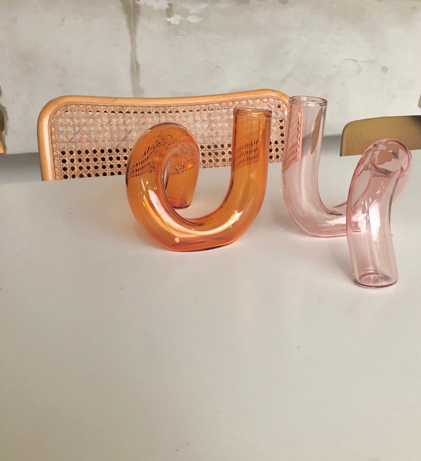 The Squiggle Candle Holder & Vase in Orange by PROSE Décor