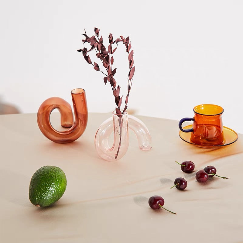 The Squiggle Candle Holder & Vase in Rosé by PROSE Décor