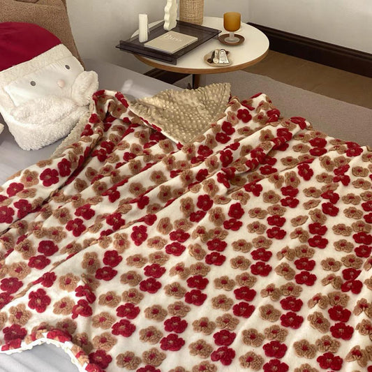 Poppy Embroidered Blanket in Maple by PROSE Décor