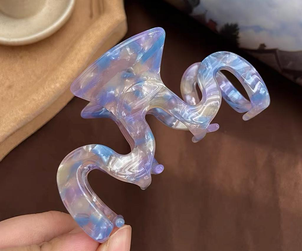 Amethyst Squiggle Hair Claw by Veronique