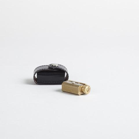 Adjustable Brass Sharpener with Leather case