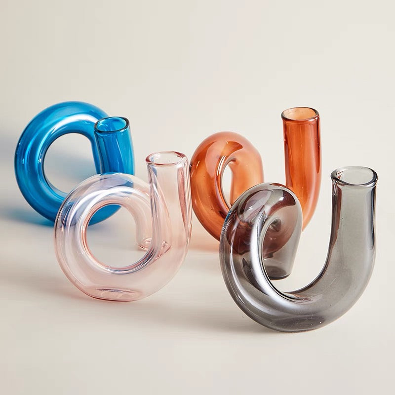 The Squiggle Candle Holder & Vase in Rosé by PROSE Décor