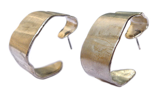 Cold Picnic - Unfolded Hoop Earrings: Silver