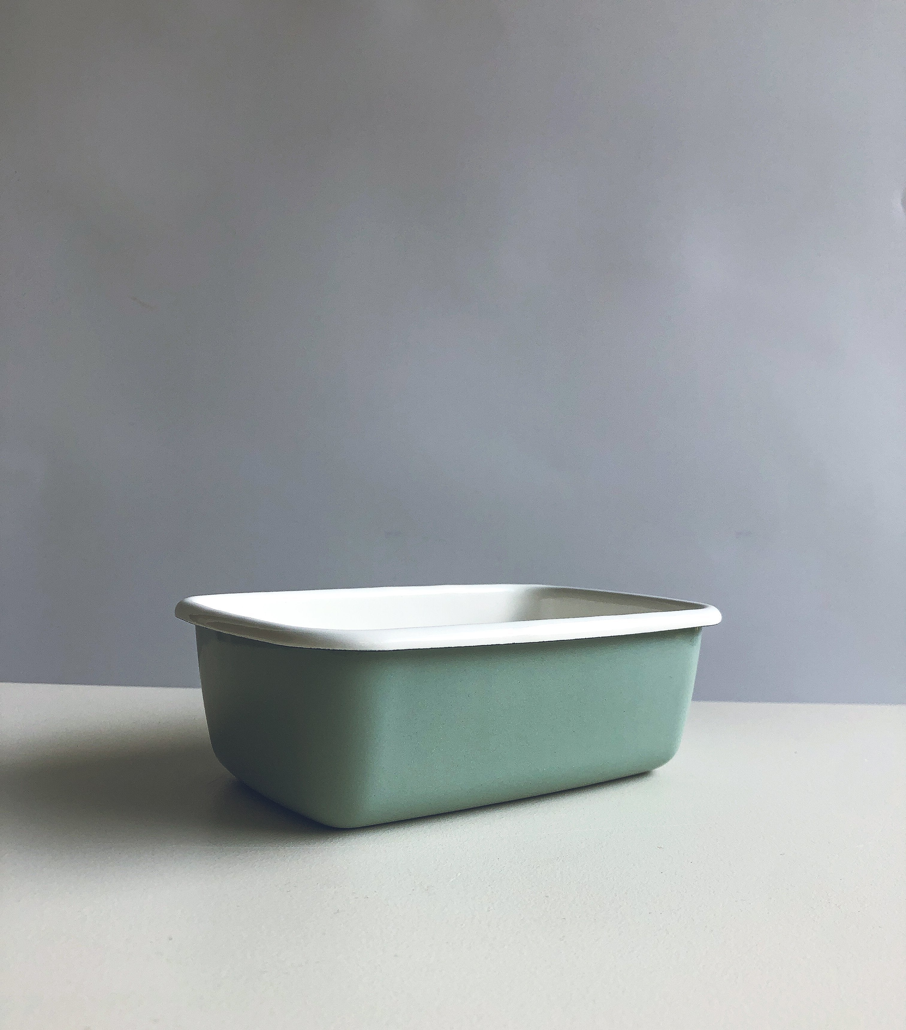 Grey Enamel Butter Dish with Wooden Lid by Garden Trading