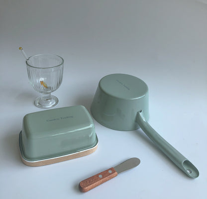 Mint Enamel Milk Pan by Garden Trading