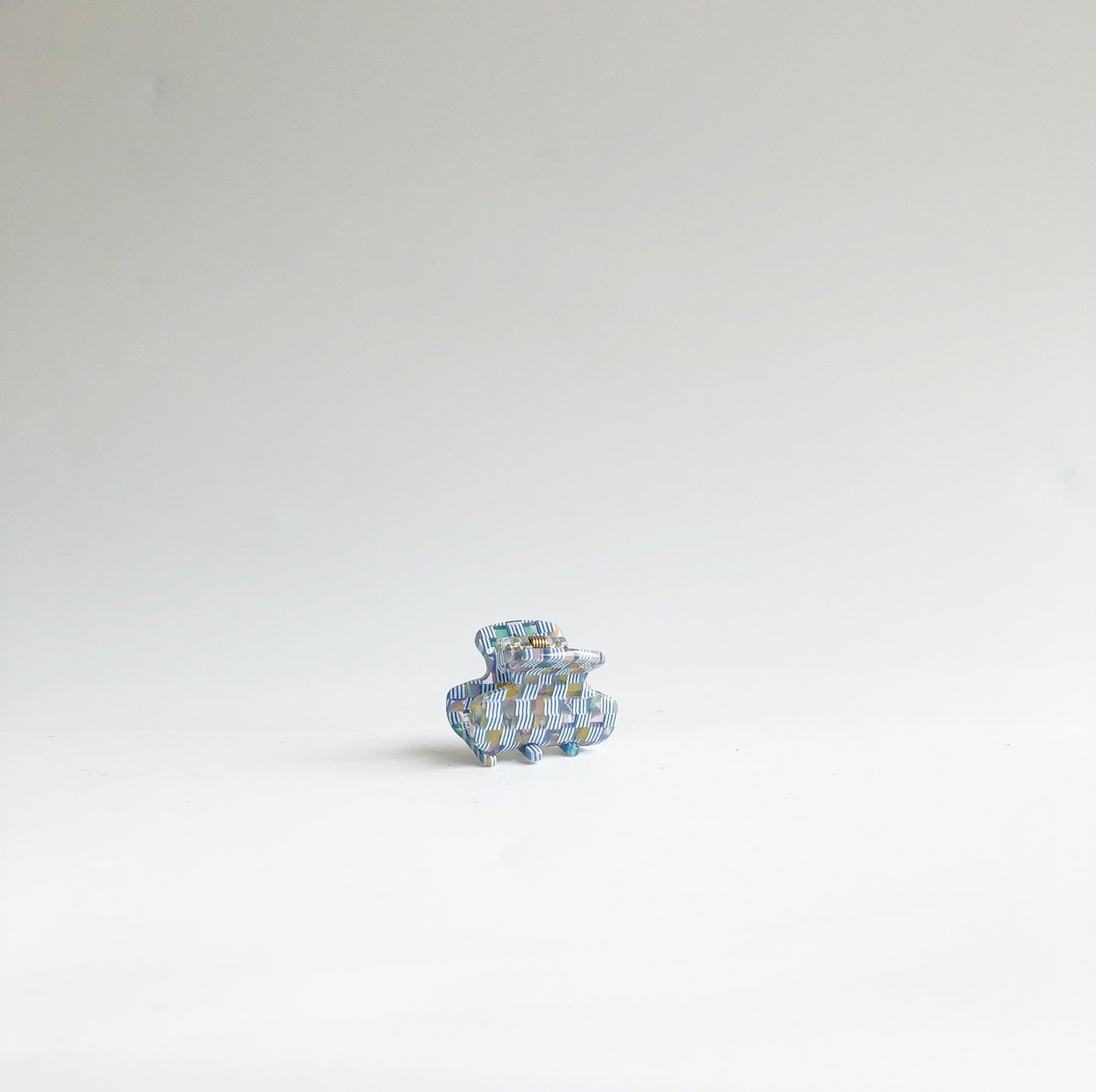 Azul Checkered Hair Claw  by Veronique