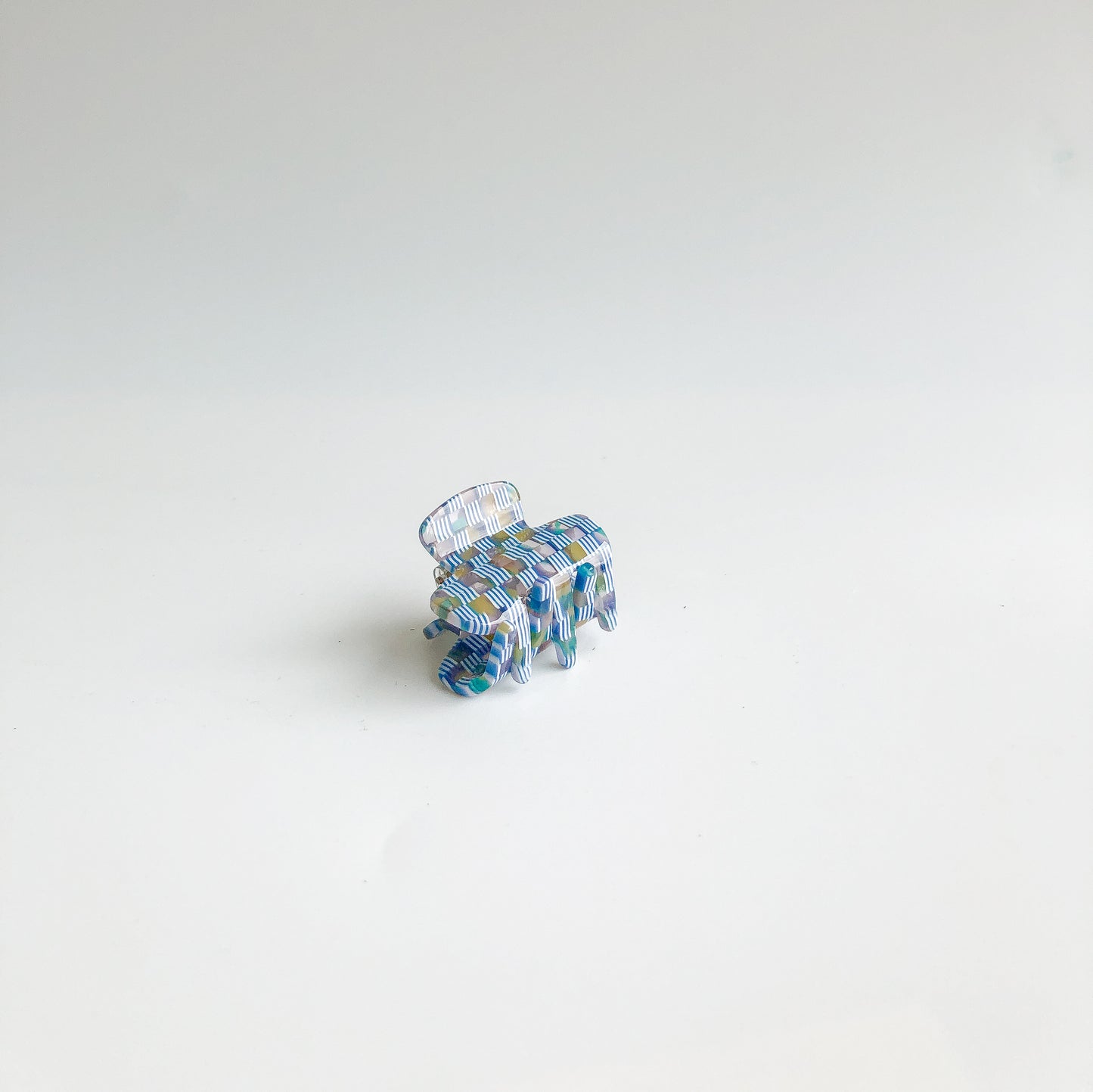 Azul Checkered Hair Claw  by Veronique
