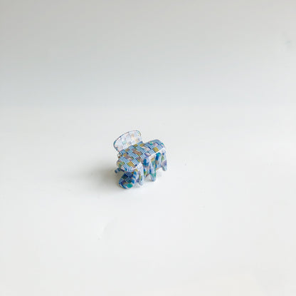 Azul Checkered Mini Clip  by Veronique