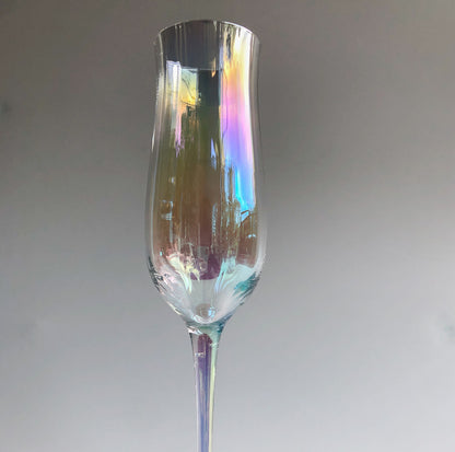 Iridescent Ripple Champagne Flute by PROSE Tabletop