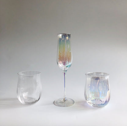 Iridescent Ripple Water Glass by PROSE Tabletop