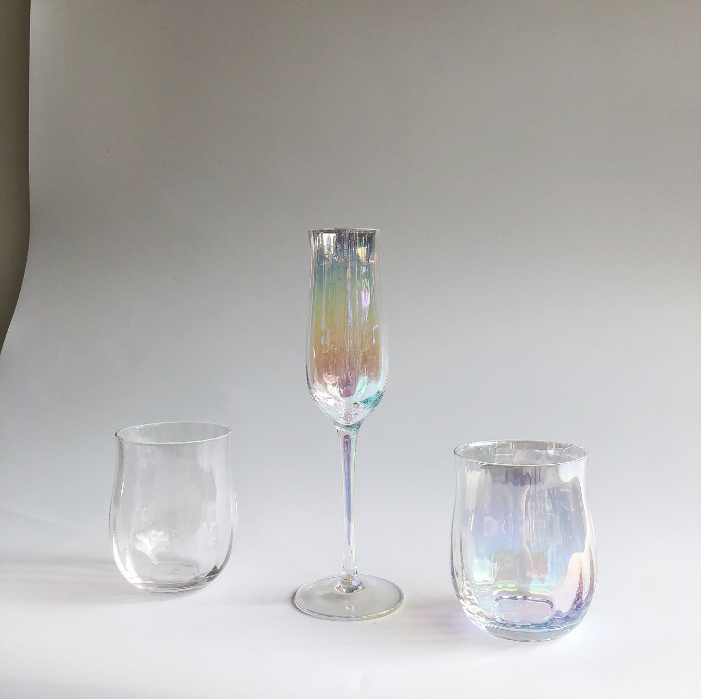 Iridescent Ripple Water Glass by PROSE Tabletop