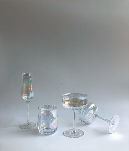 Iridescent Ripple Water Glass by PROSE Tabletop