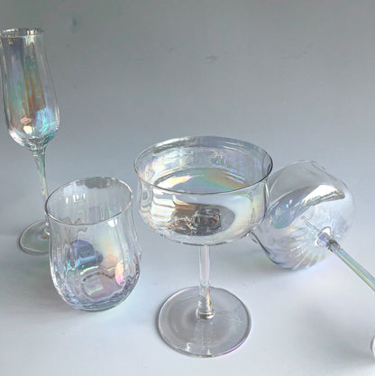 Iridescent Ripple Water Glass by PROSE Tabletop