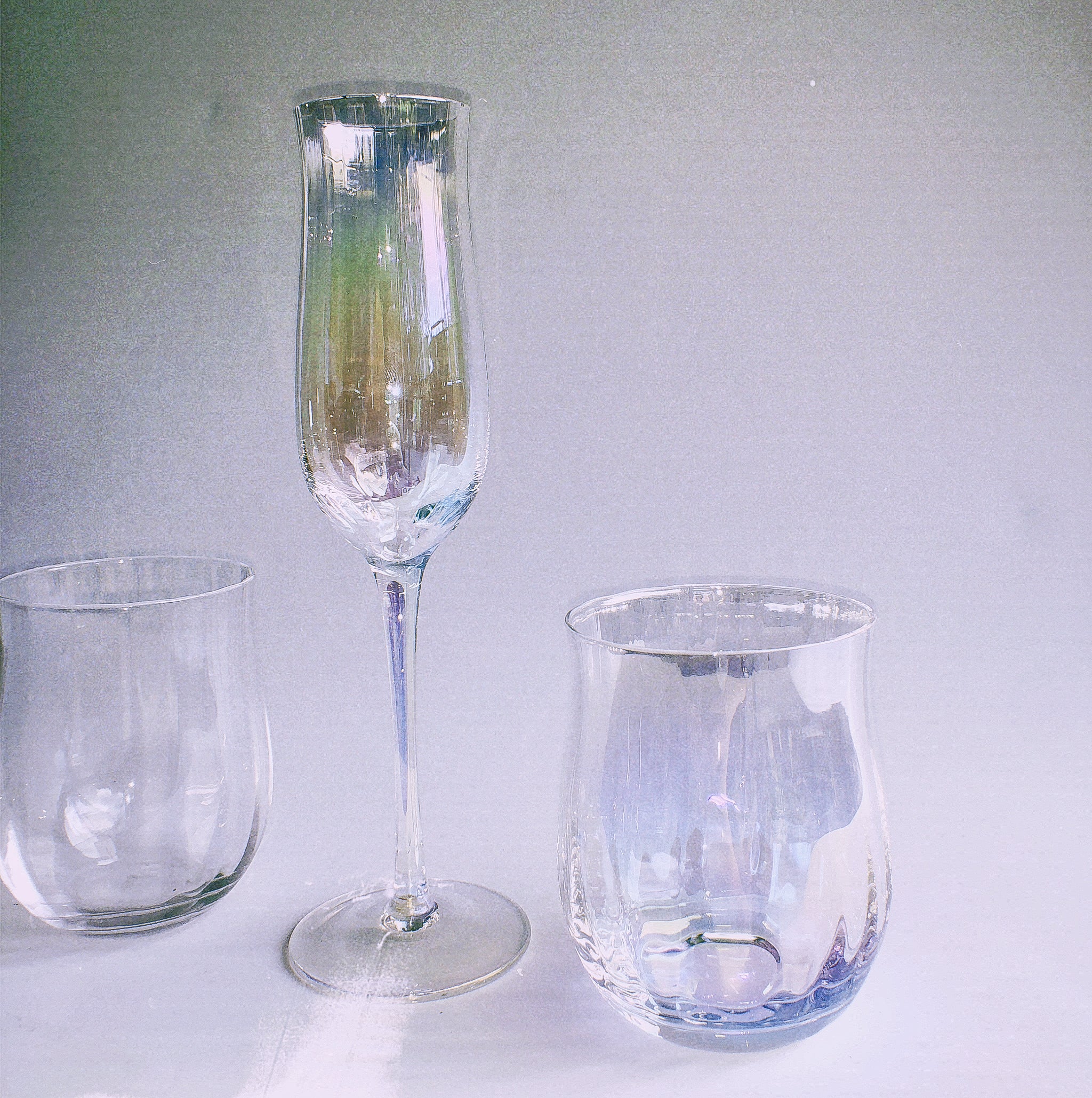 Iridescent Ripple Water Glass by PROSE Tabletop