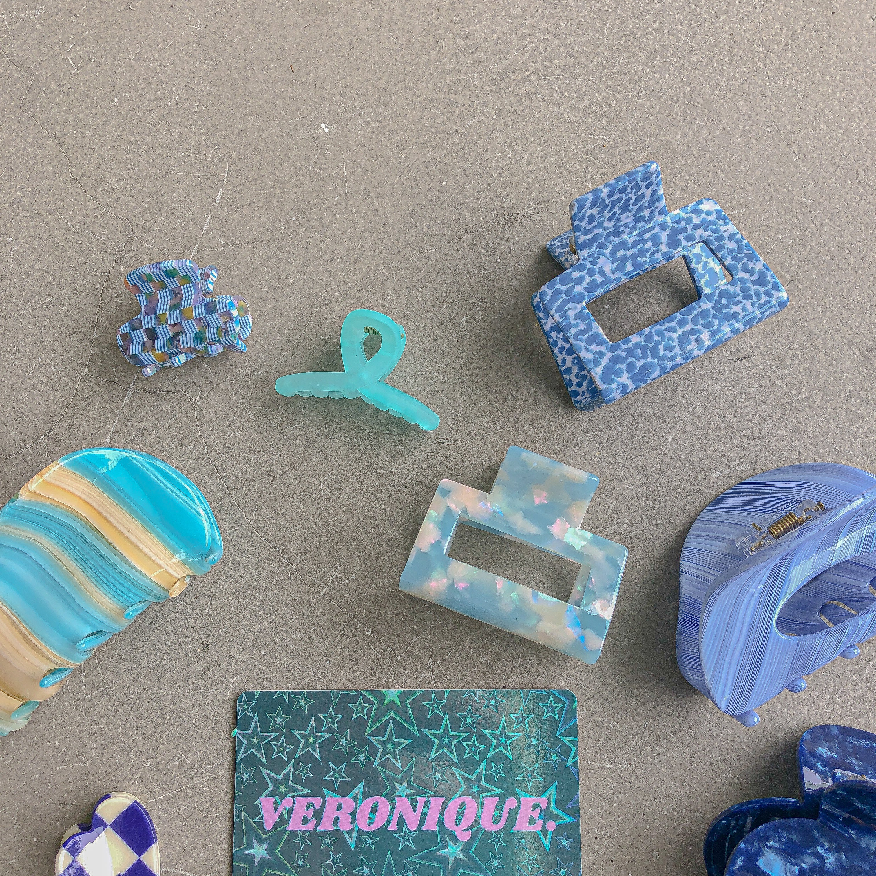 Turquoise Shell Hair Claw by Veronique