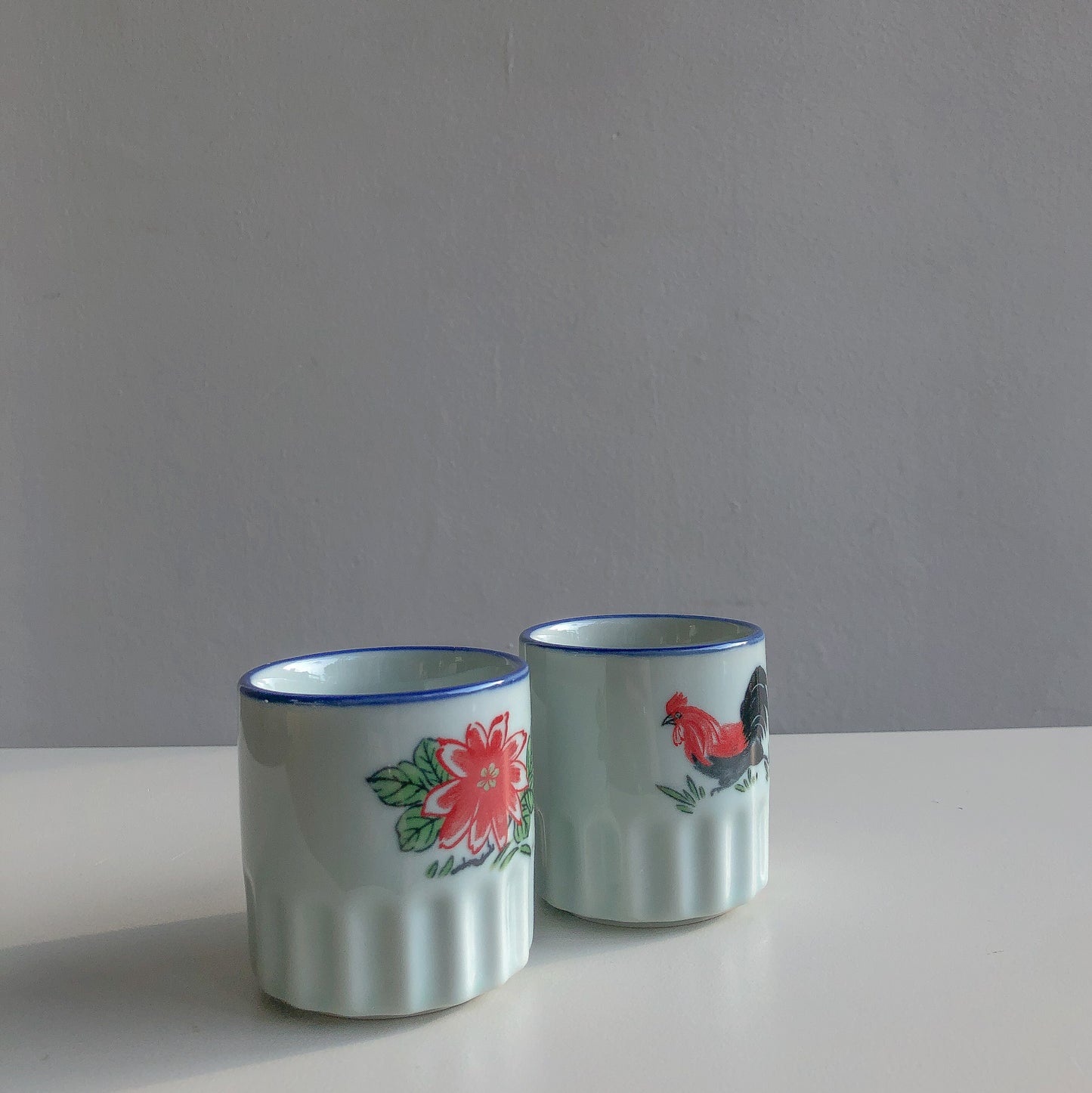 Heritage Rooster Porcelain Cups by PROSE Tabletop