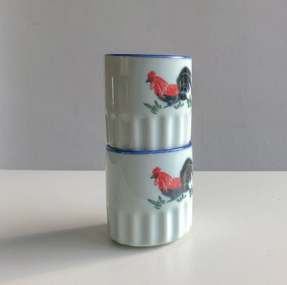 Heritage Rooster Porcelain Cups by PROSE Tabletop