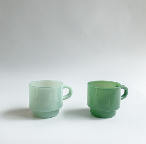 Stackable Jadeite Coffee Mugs by PROSE Tabletop