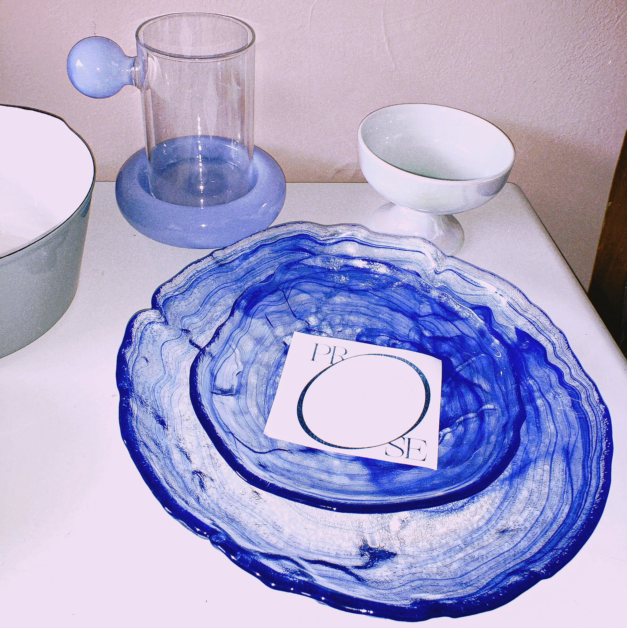 Cobalt Swirl Serving Plates by PROSE Tabletop