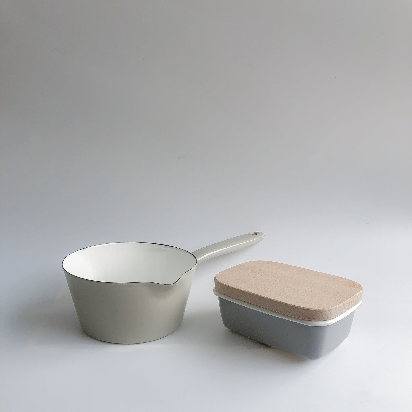 Grey Enamel Milk Pan by Garden Trading