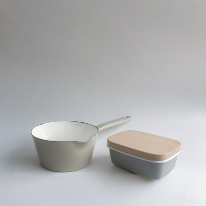 Grey Enamel Milk Pan by Garden Trading