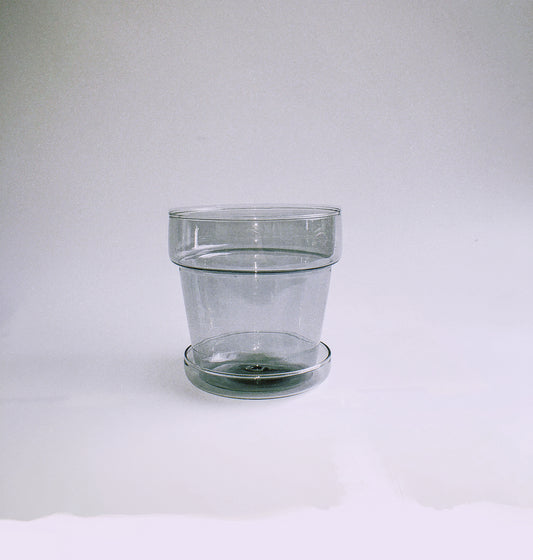 Cloudy Grey Glass Planter by PROSE Botanical