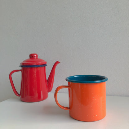 Orange Enamel Coffee Mug by PROSE Tabletop