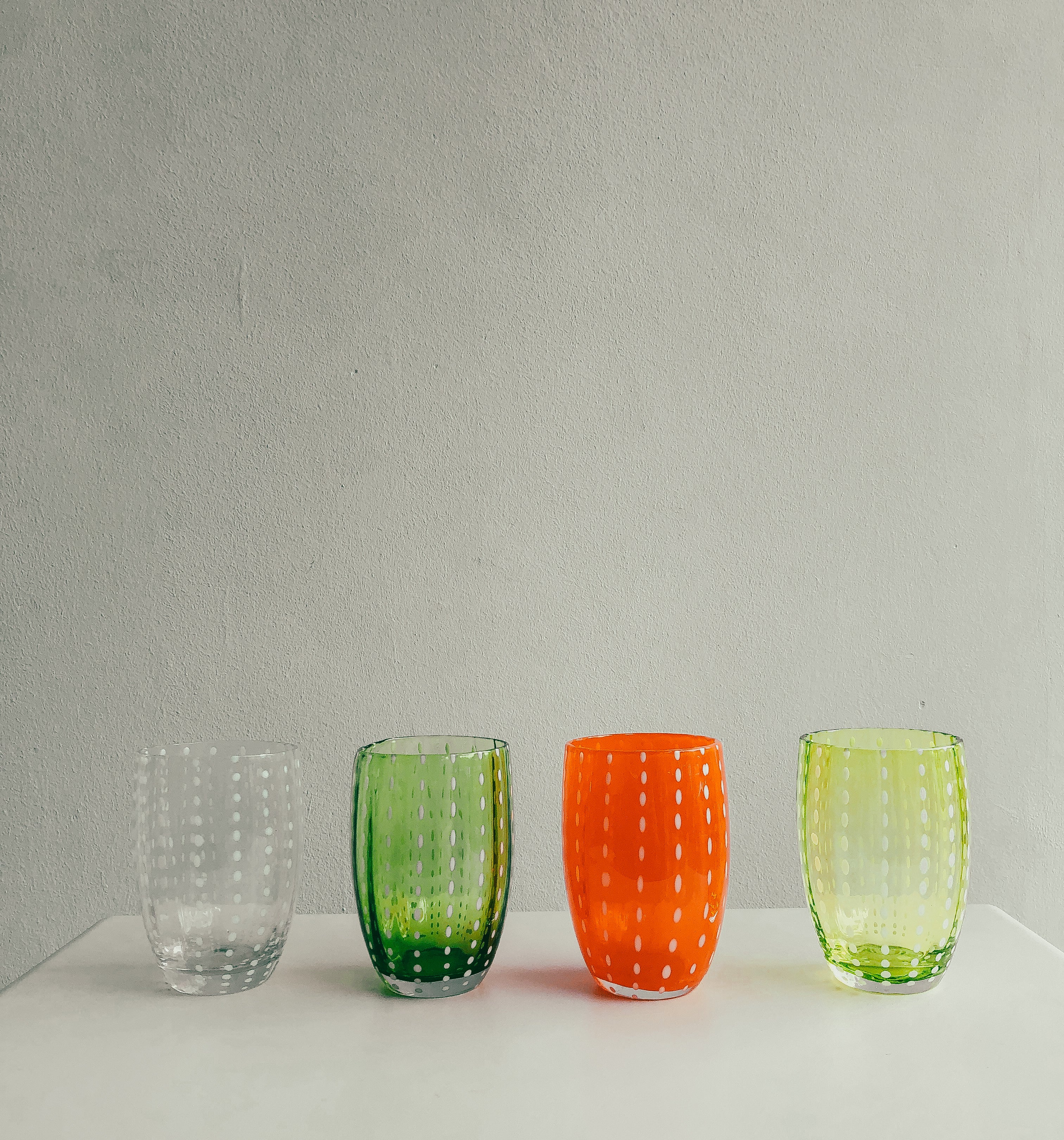 Handmade Watermelon Glasses in Lime by PROSE Tabletop
