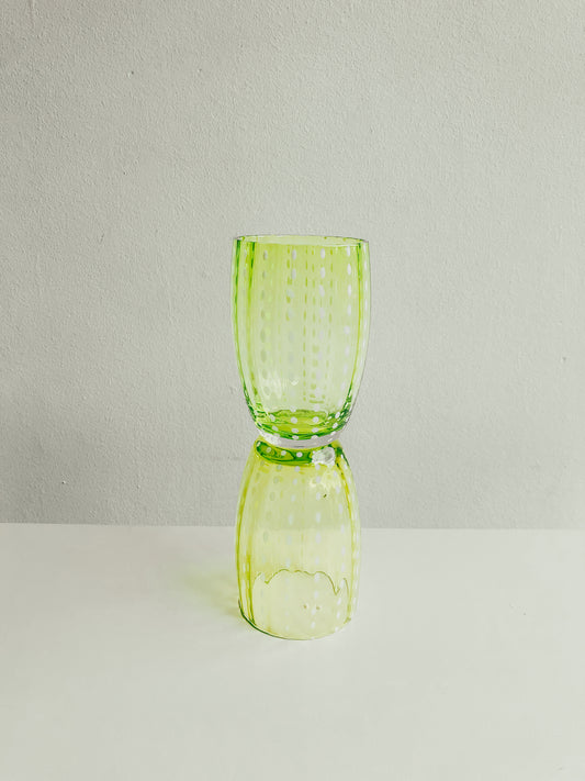 Handmade Watermelon Glasses in Lime by PROSE Tabletop