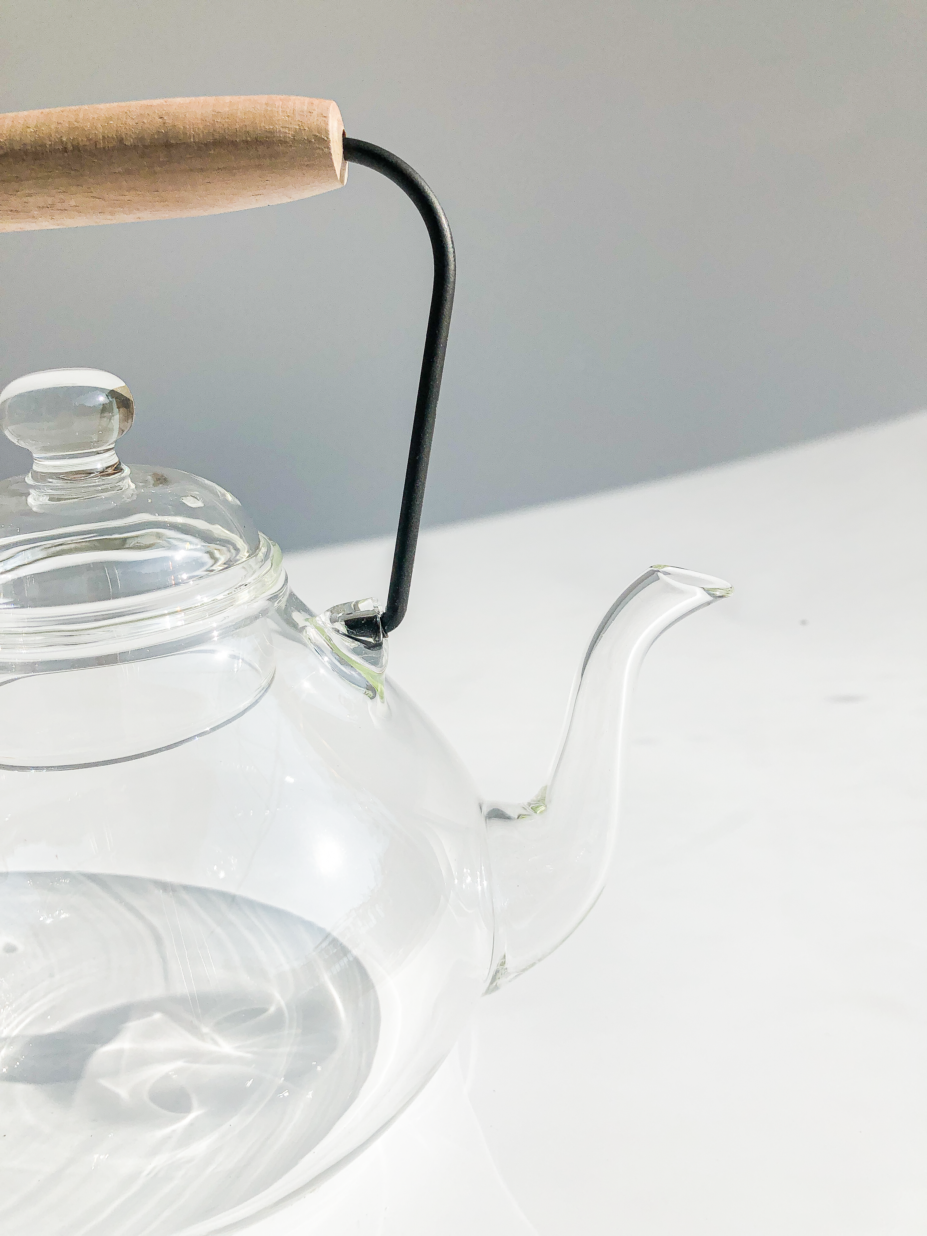 Glass Kettle with Oak Handle by PROSE Tabletop