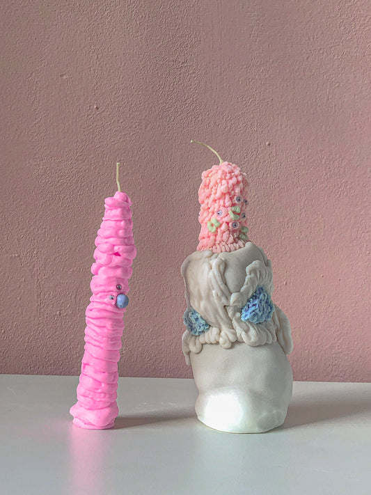 Pink Monster Candle by nag.19