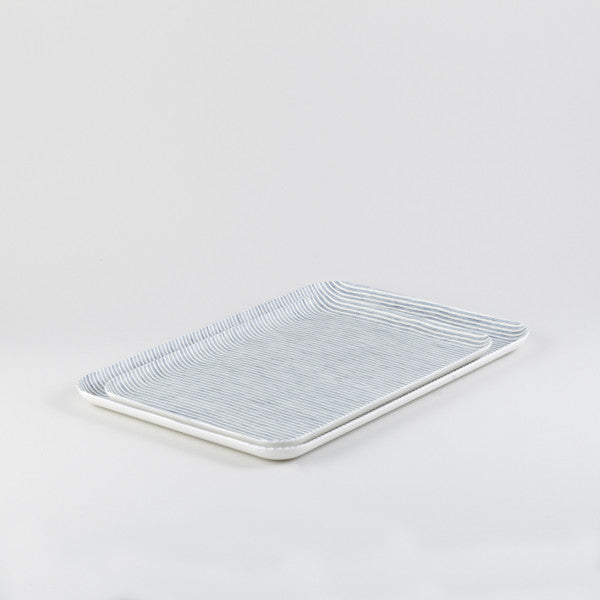 Blue & White Rectangle Linen Tray