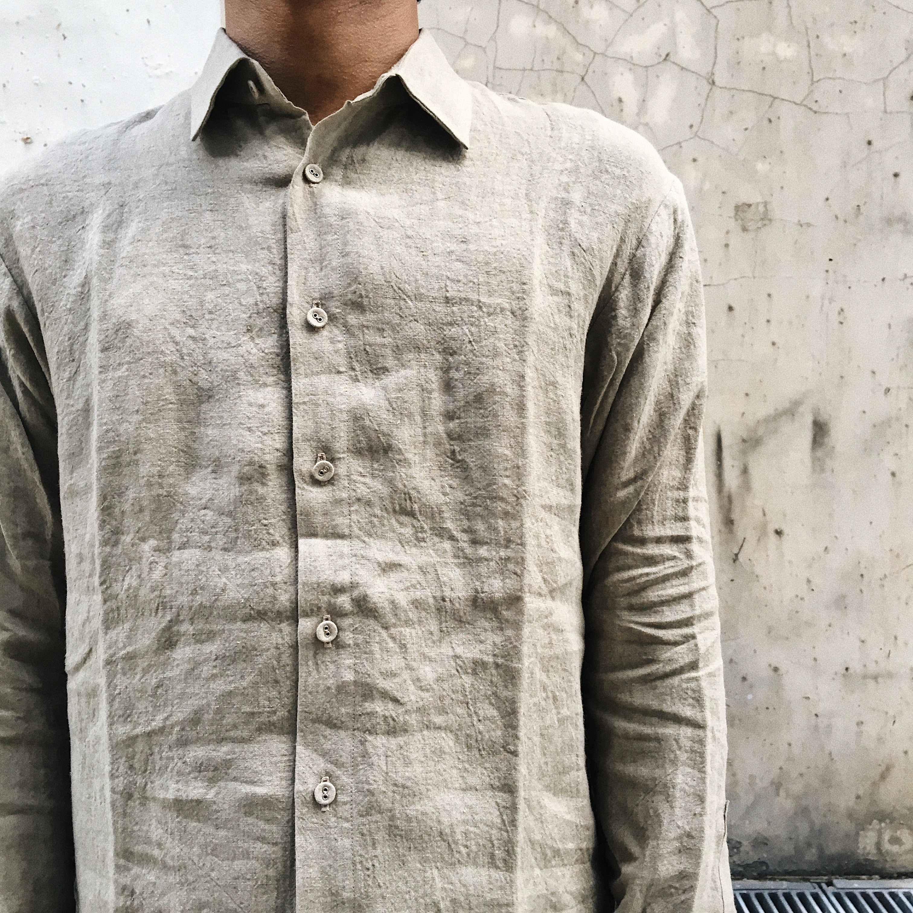 Belgium Linen Pullover Shirt (Beige) by Cosmic Wonder