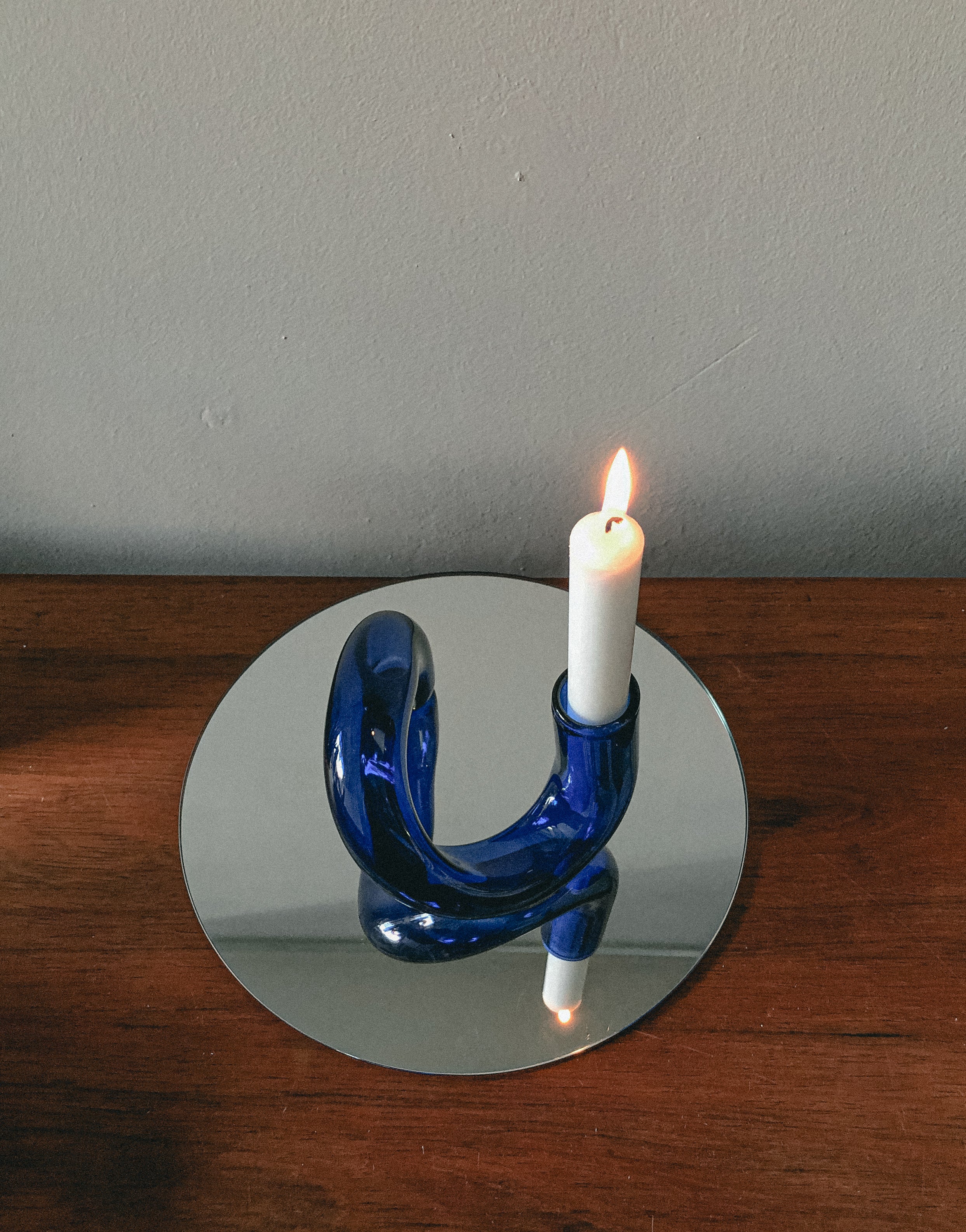The Squiggle Candle Holder & Vase in Ultramarine by PROSE Décor